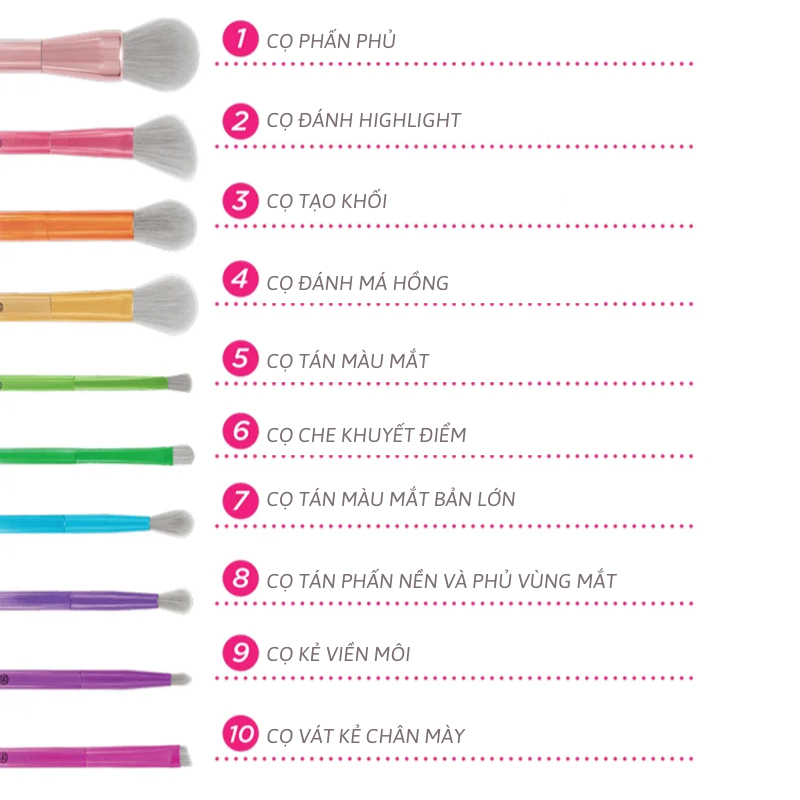 Bộ cọ bh cosmetics take me back to brazil 10 piece brush set BHBO52